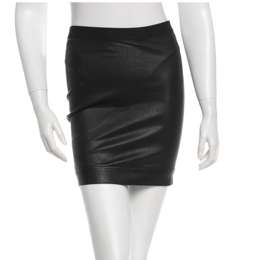 Helmet Lang Leather Skirt